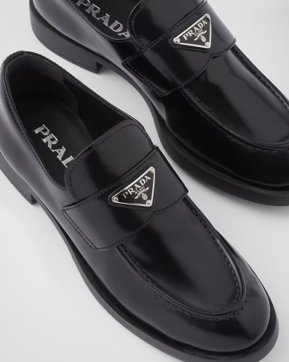 Brushed leather loafers